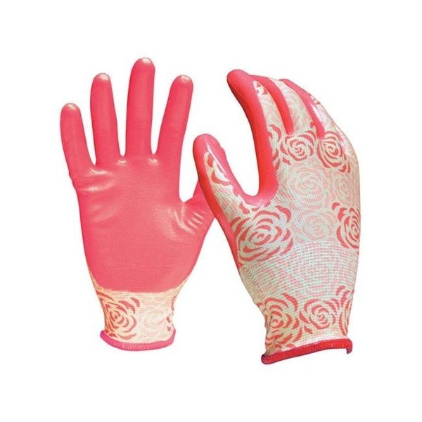 Patioplus Womens Nitrile Gardening Gloves - Pink  Large PA153362